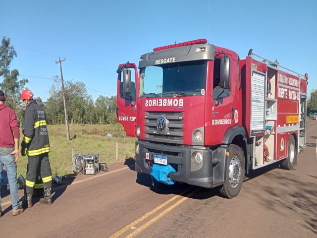 Condutor fica ferido em acidente na RSC-163