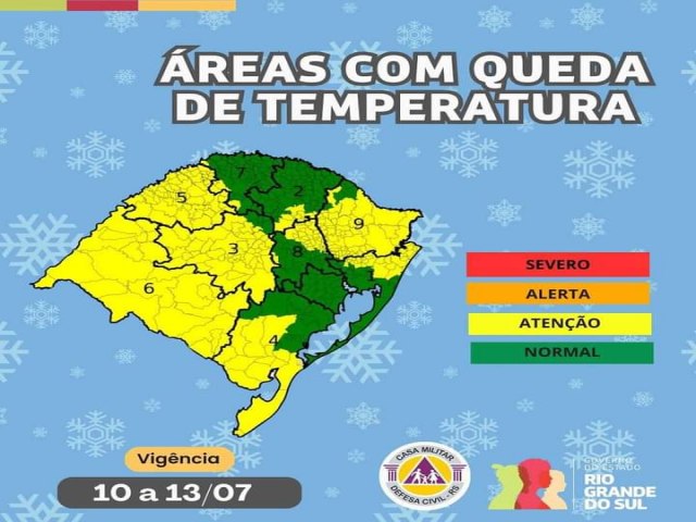 Defesa Civil alerta para intensificao do frio no Rio Grande do Sul 