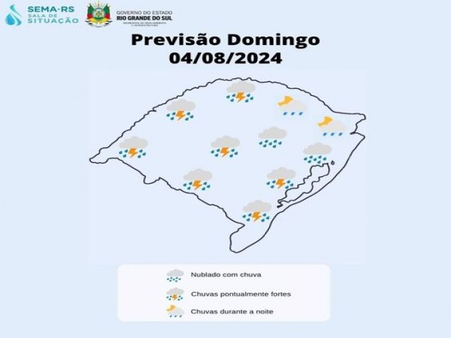 Previso do tempo para este domingo 