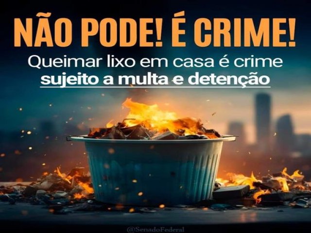 Se liga,  crime queimar lixo em casa