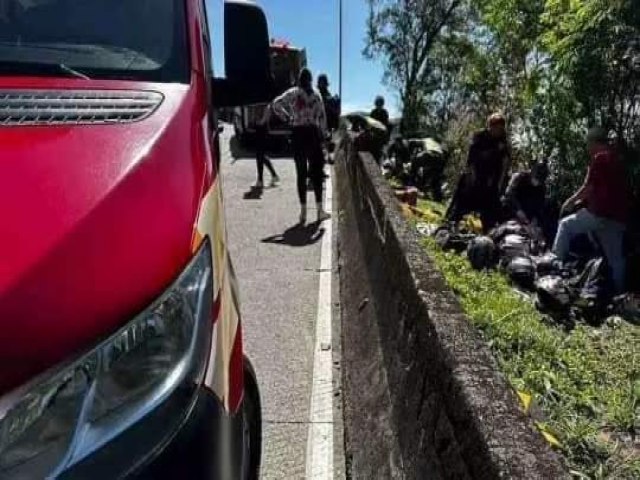 Casal  arremeado aps moto perder freios no Serra do Rio do Rastro