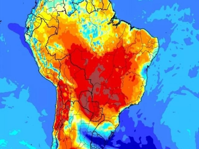 Chuva e tempestades  no RS enquanto Brasil torta a quase 40 C