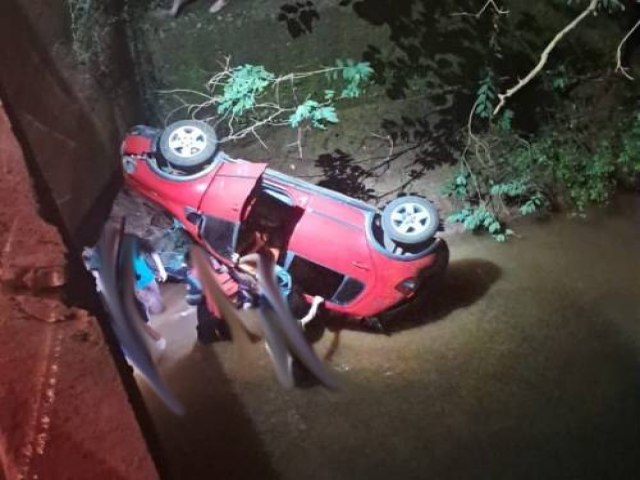 Faleceu a condutora de carro que caiu de ponte na divisa entre Nova Candelria e Humait