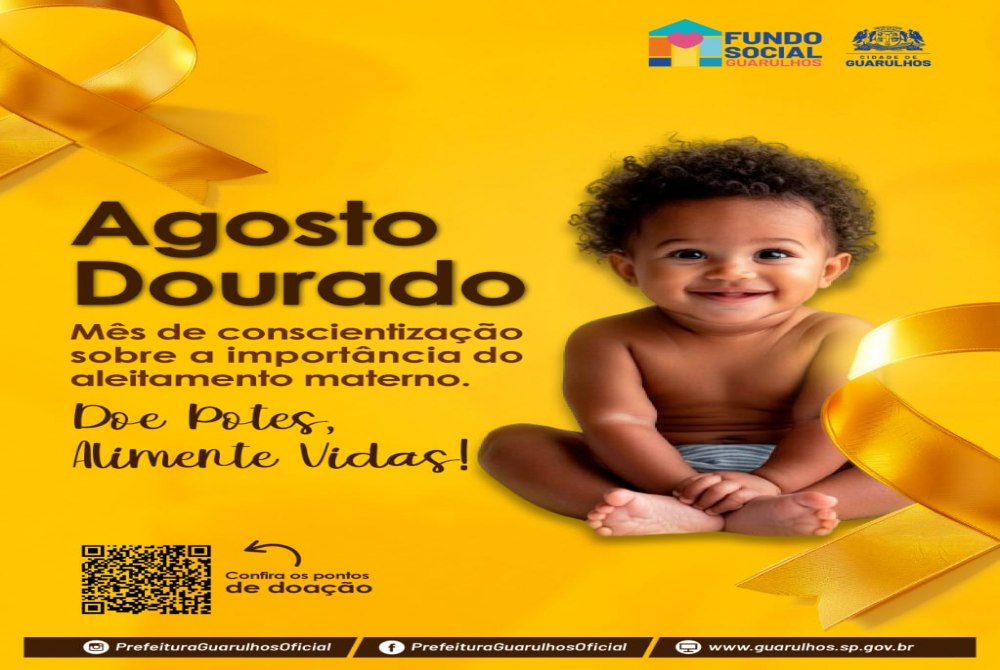 Fundo Social e Prefeitura de Guarulhos arrecadam potinhos para leite materno no Agosto Dourado.