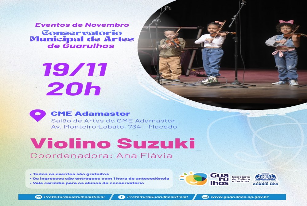 Recital de Violino acontece no Adamastor na pr�xima quarta-feira.