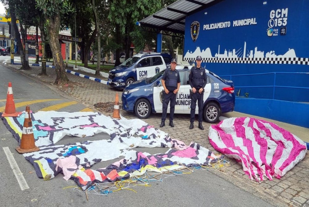 GCM de Guarulhos apreende bal�o e prende homem por crime ambiental no Parque Santo Ant�nio.