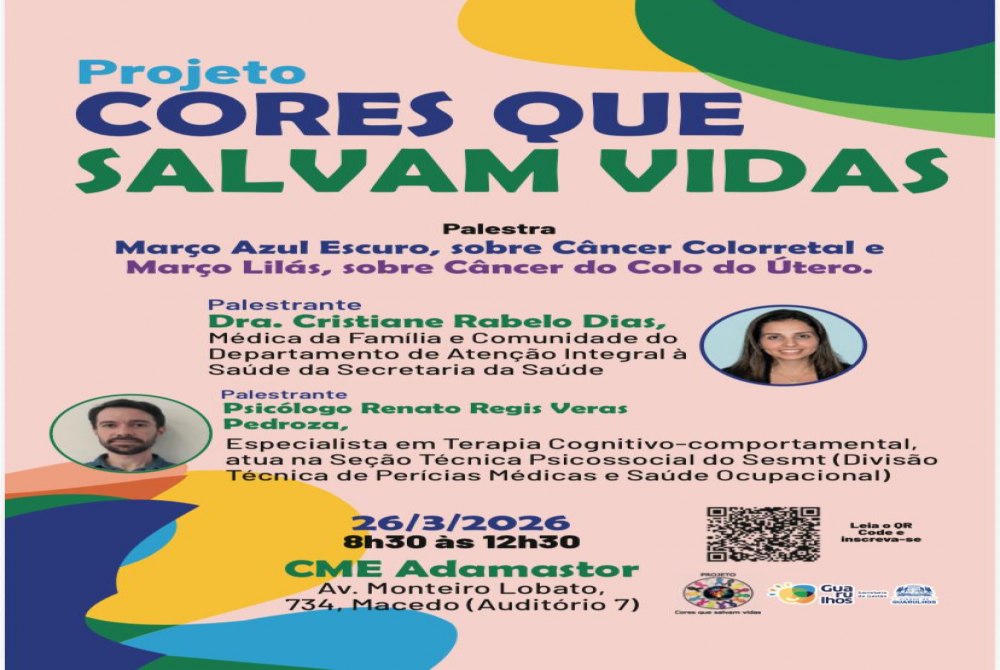 Palestras Mar�o Lil�s e Azul Escuro de preven��o ao c�ncer t�m inscri��o abertas para servidores.