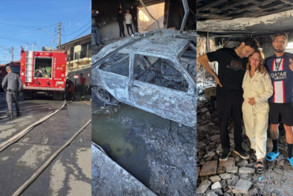 Casa dos pais de MC Gui pega fogo na zona leste de S�o Paulo.