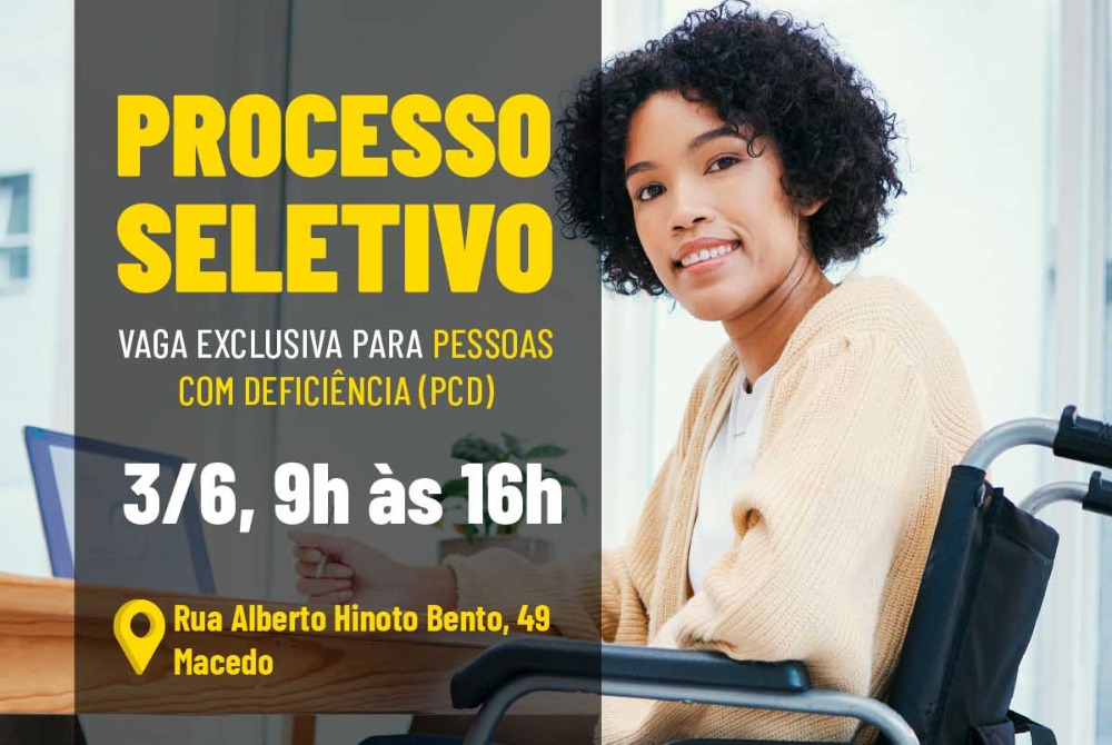 Prefeitura realiza sele��o para 100 vagas de emprego exclusivas para pessoas com defici�ncia.