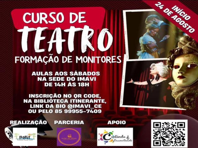 Parceria cultural promove capacitao em teatro gratuita no interior do Cear