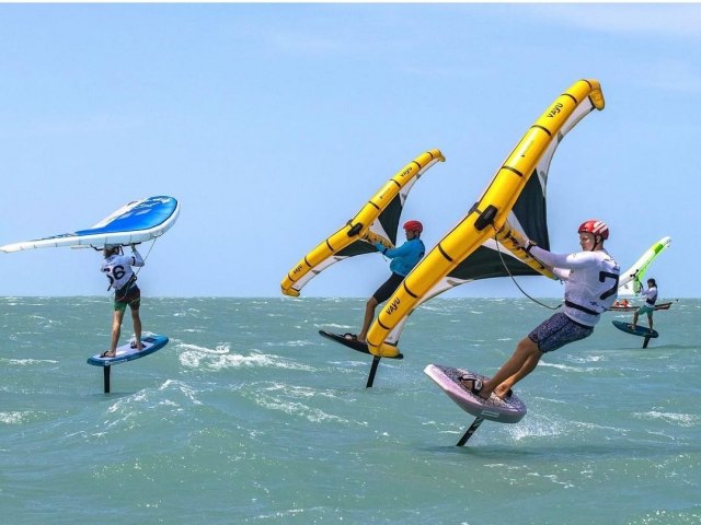 Cearenses se destacam na final do Campeonato Mundial e Brasileiro de Wingfoil de Jericoacoara