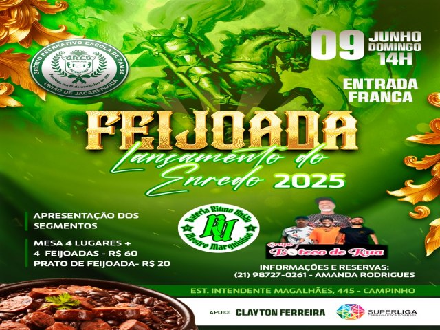 Unio de Jacarepagu realiza feijoada para anunciar o enredo   e apresentar a equipe do Carnaval de 2025