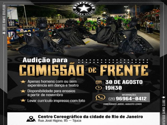 Audio para comisso de frente da Botafogo Samba Clube