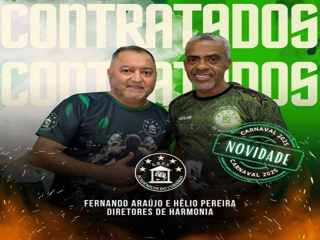 Hlio Pereira e Fernando Arajo so os novos diretores de harmonia da Acadmicos do Cubango