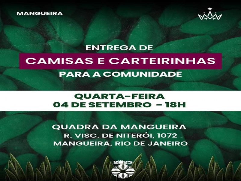 Mangueira entrega camisas e carteirinhas para ala de comunidade 