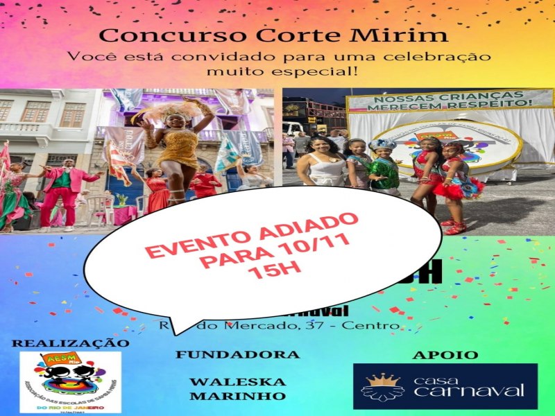 Aesm-Rio adia concurso Cortejo Carnaval Mirim