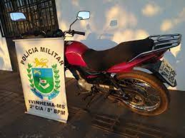 Ivinhema - Em menos de 24 horas, Polcia Militar recupera motocicleta furtada.