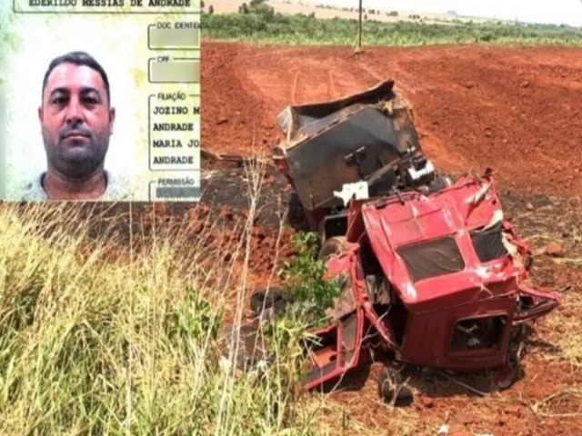 Motorista morre aps perder controle de direo e capotar caminho