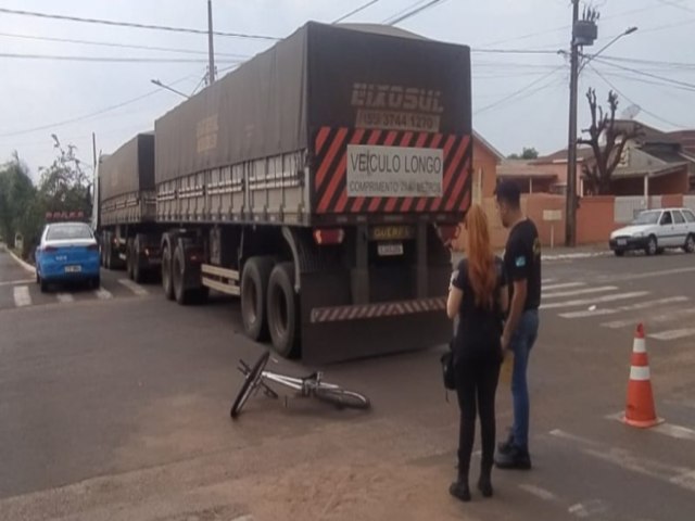 Criana  atropelada por carreta em Bataguassu