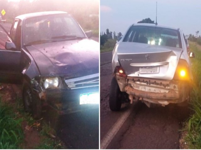 Coliso entre dois veculos  registrada na BR-376, entre Nova Andradina e Ivinhema