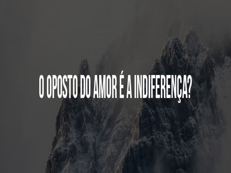 O oposto do amor  a indiferena?