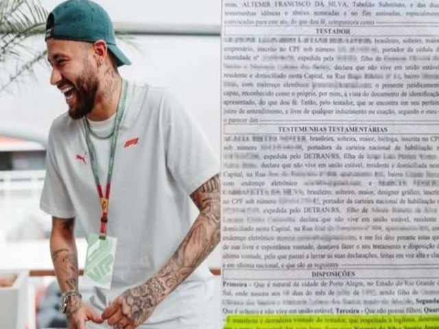 Homem oficializa testamento e deixa todos os bens para Neymar Jr.