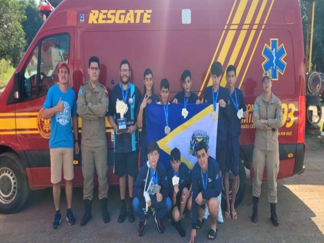 Seleo caracolense Sub 14 de Voleibol Masculino conquista segundo lugar nos Jogos Escolares de MS