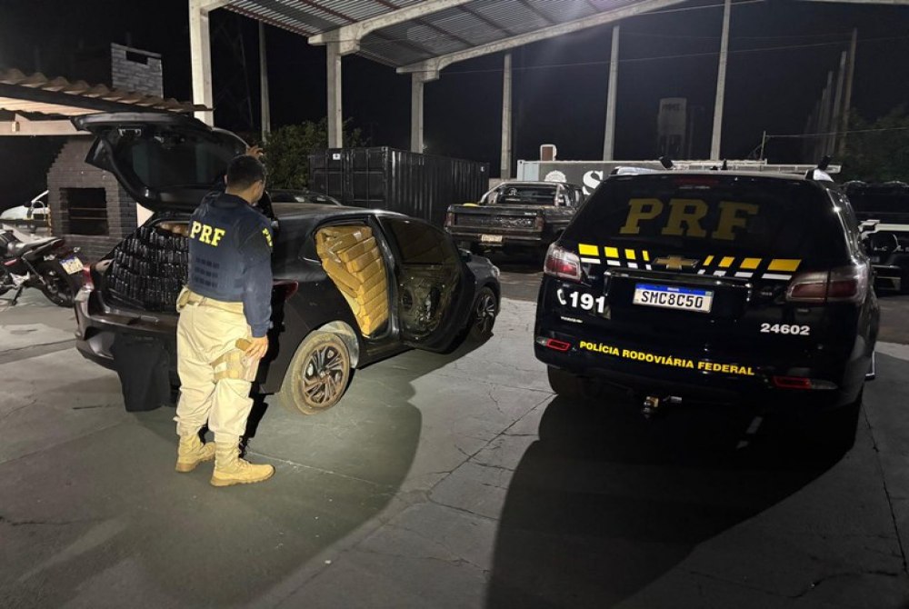PRF e PM apreendem 1,2 tonelada de maconha e cigarros contrabandeados em Maracaju (MS)
