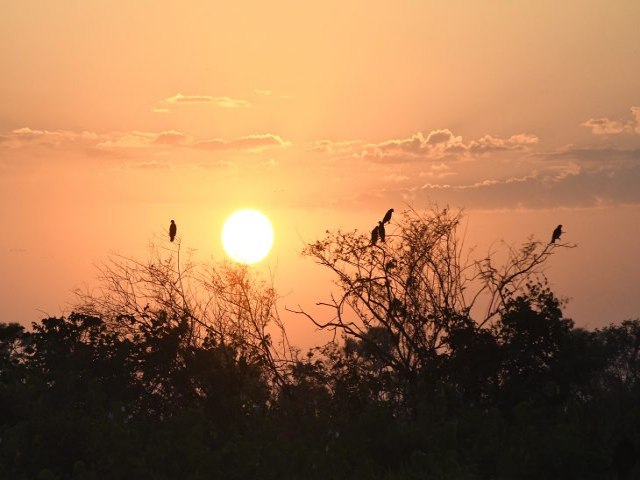 Em sbado de sol, ventos intensificam ar quente e seco em Mato Grosso do Sul