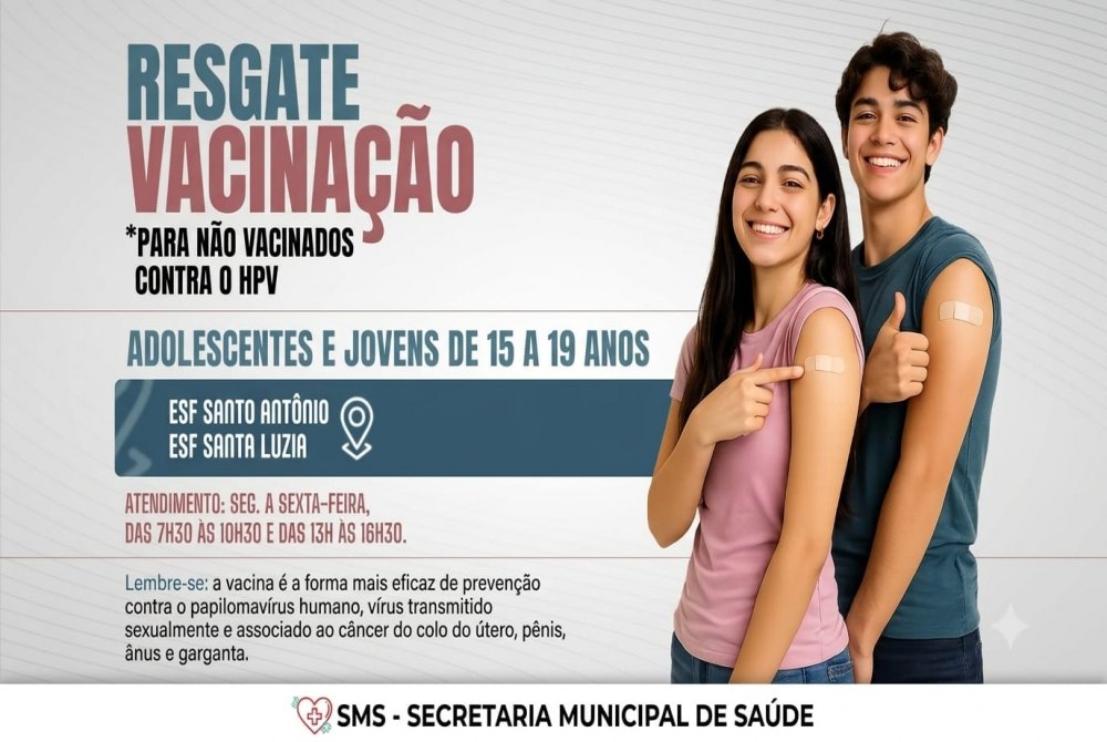 Sa�de de Bataypor� promove resgate da vacina��o contra HPV para p�blico de 15 a 19 anos