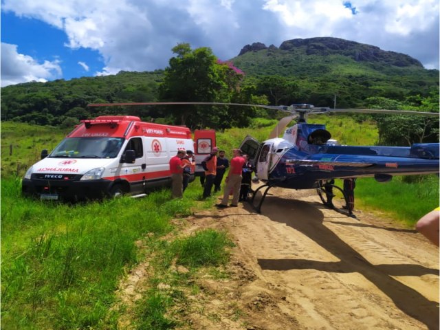 TURISTA SOFRE ACIDENTE NO PICO AGUDO E  SOCORRIDA PELO HELICPTERO DO SAMU EM SAPOPEMA