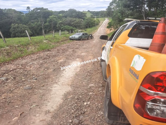 COLISO ENTRE AUTOMVEL E MOTOCICLETA DEIXA DOIS HOMENS FERIDOS EM CNDIDO DE ABREU 