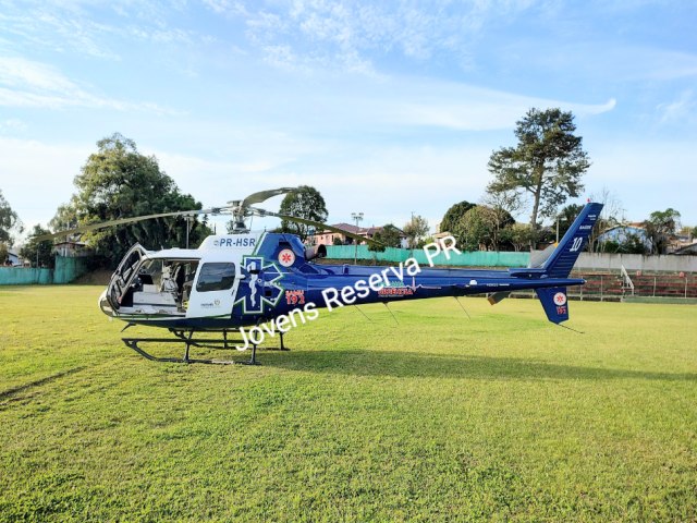 RAPAZ  TRANSFERIDO PELO HELICPTERO DO SAMU APS LEVAR GOLPES DE FOICE EM RESERVA