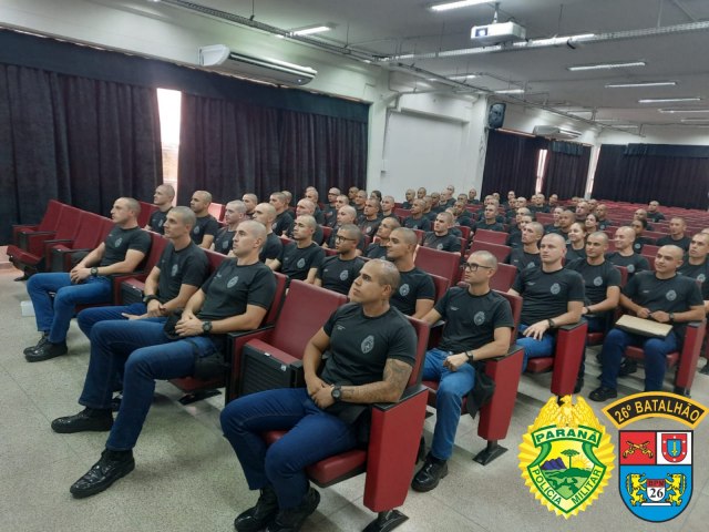 ALUNOS DO CURSO DE FORMAO DE PRAAS DO 26 BPM PARTICIPAM DE PALESTRA COM PERITO DA POLCIA CIENTFICA. 