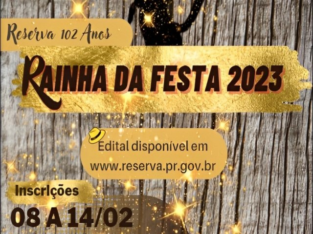 EM AQUECIMENTO DOS FESTEJOS DO ANIVERSRIO, RESERVA ANUNCIA 1 RAINHA DA FESTA 2023