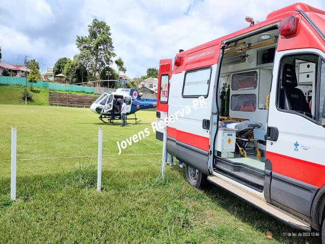 HELICPTERO DO SAMU  ACIONANDO PARA REALIZAR A TRANSFERNCIA DE UM IDOSO EM RESERVA 