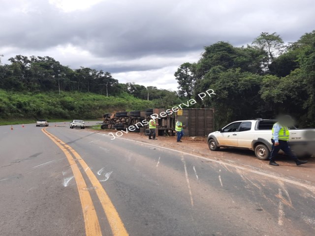 MOTORISTA FICA FERIDO APS ACIDENTE NA PR 340 EM TELMACO BORBA 