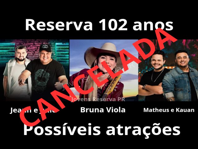 FESTA DO ANIVERSRIO DE RESERVA  CANCELADA 