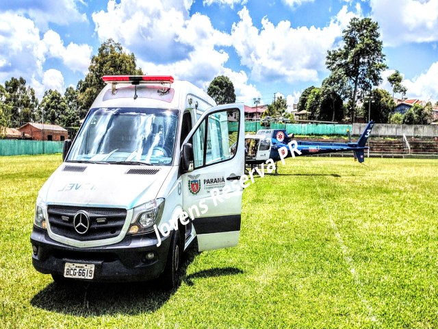 HOMEM DE 67 ANOS  TRANSFERIDO PELO HELICPTERO DO SAMU EM RESERVA 