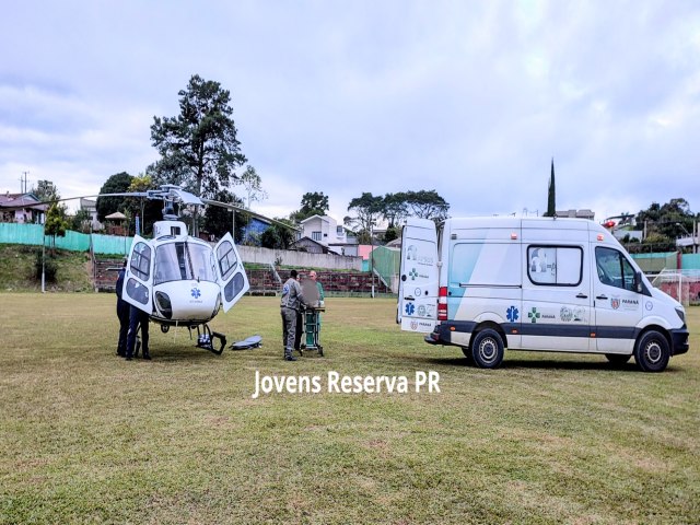 IDOSA  TRANSFERIDA PELO HELICPTERO DO SAMU EM RESERVA 