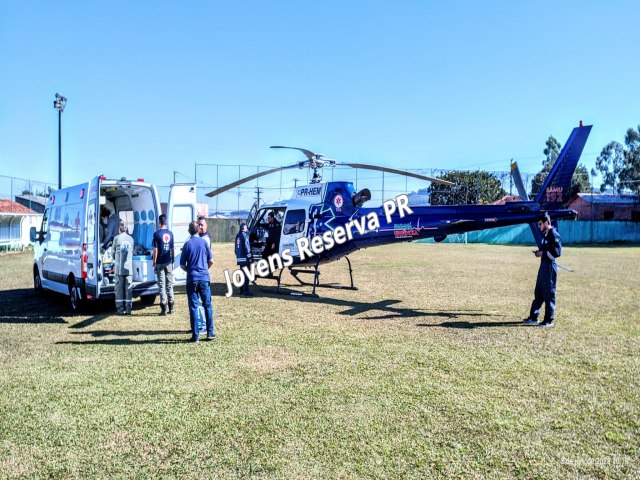 HOMEM VTIMA DE ACIDENTE DE TRNSITO  TRANSFERIDO PELO HELICPTERO DO SAMU 