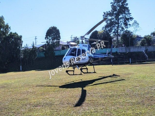 HELICPTERO DO SAMU REALIZA A TRANSFERNCIA DE UM HOMEM EM RESERVA