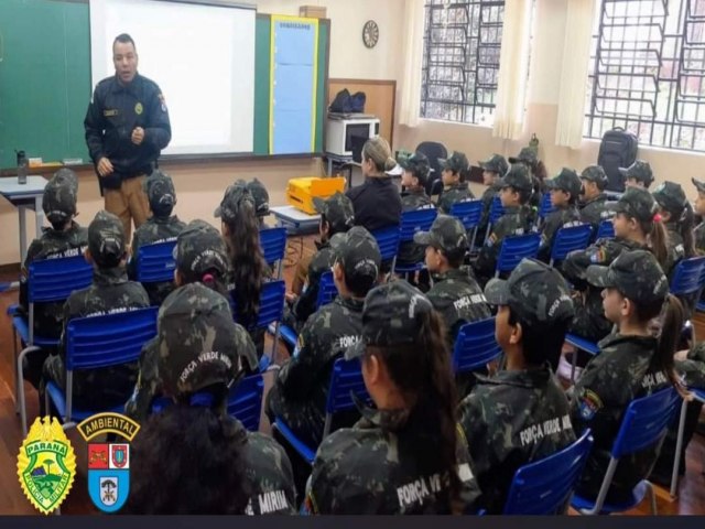 MILITARES DO PROERD REALIZAM PALESTRA DE PREVENO S DROGAS PARA OS ALUNOS DO PROGRAMA FORA VERDE MIRIM