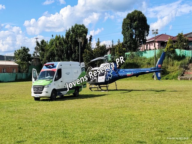 IDOSA  TRANSFERIDA DE RESERVA PARA PONTA GROSSA PELO HELICPTERO DO SAMU 