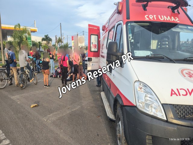 COLISO ENTRE AUTOMVEL E MOTOCICLETA DEIXA VTIMA COM FERIMENTOS EM RESERVA (PR)