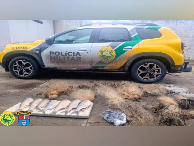 POLICIAIS AMBIENTAIS APREENDEM GRANDE QUANTIDADE DE MATERIAIS UTILIZADOS PARA PESCA PREDATRIA E ARMAS DE FOGO DURANTE OPERAO CARNAVAL 2024