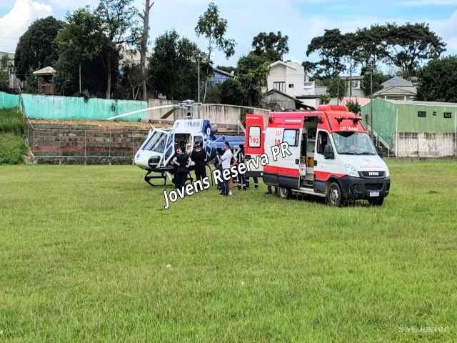 HOMEM PRECISOU SER TRANSFERIDO PELO HELICPTERO DO SAMU EM RESERVA (PR)