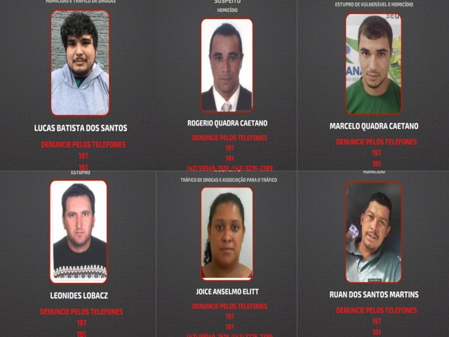 POLCIA CIVIL DE RESERVA DIVULGA NOVAS IMAGENS DE PROCURADOS PELA JUSTIA