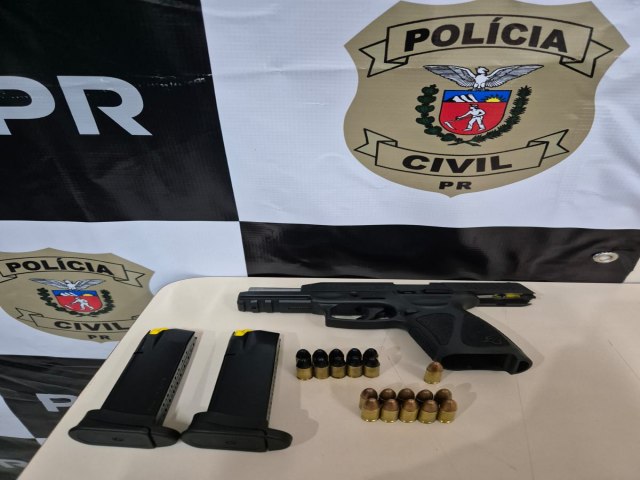 POLICIA CIVIL APREENDE ARMA E MUNIES EM TELMACO BORBA (PR)