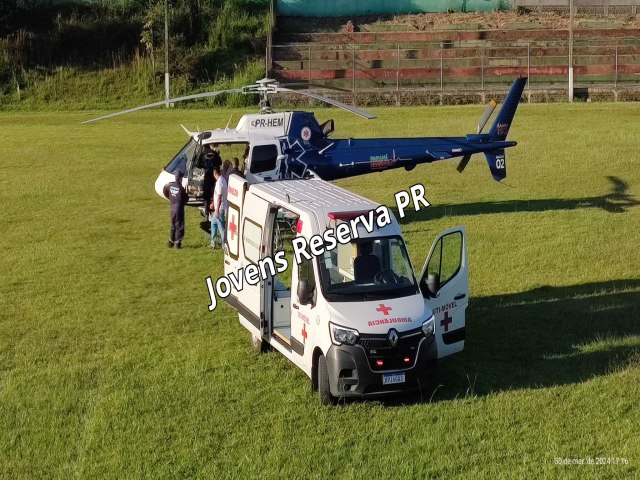 IDOSO PRECISOU SER TRANSFERIDO PELO HELICPTERO DO SAMU EM RESERVA (PR)